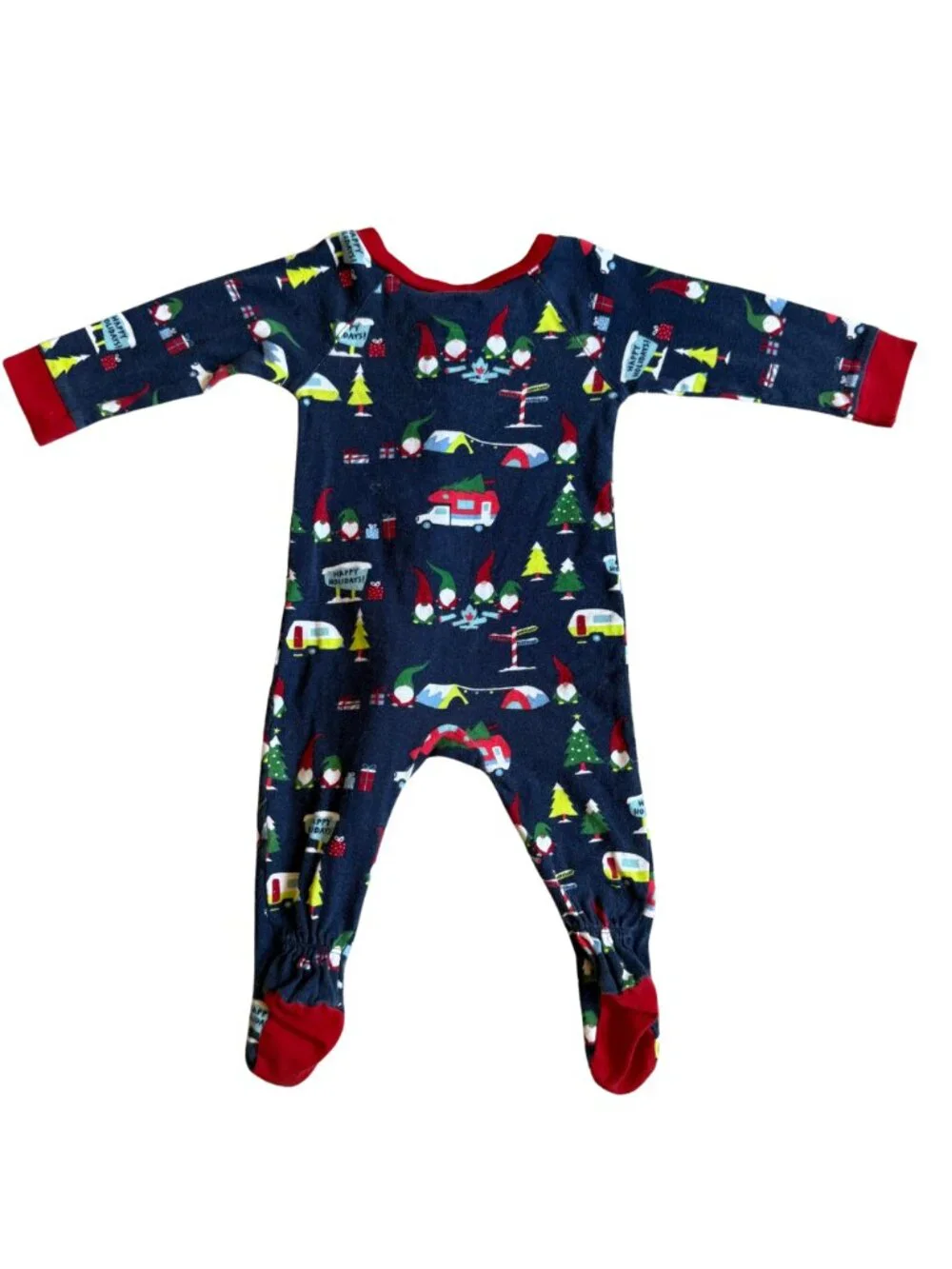 WonderShop 6-9M Holiday Gnome Camper Footed Sleeper Pajamas